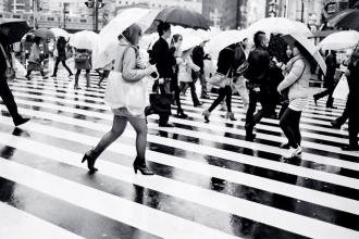 Shibuya Crossing, Tokyo (Nikon F3, Ilford XP2 400 - Leica M6)